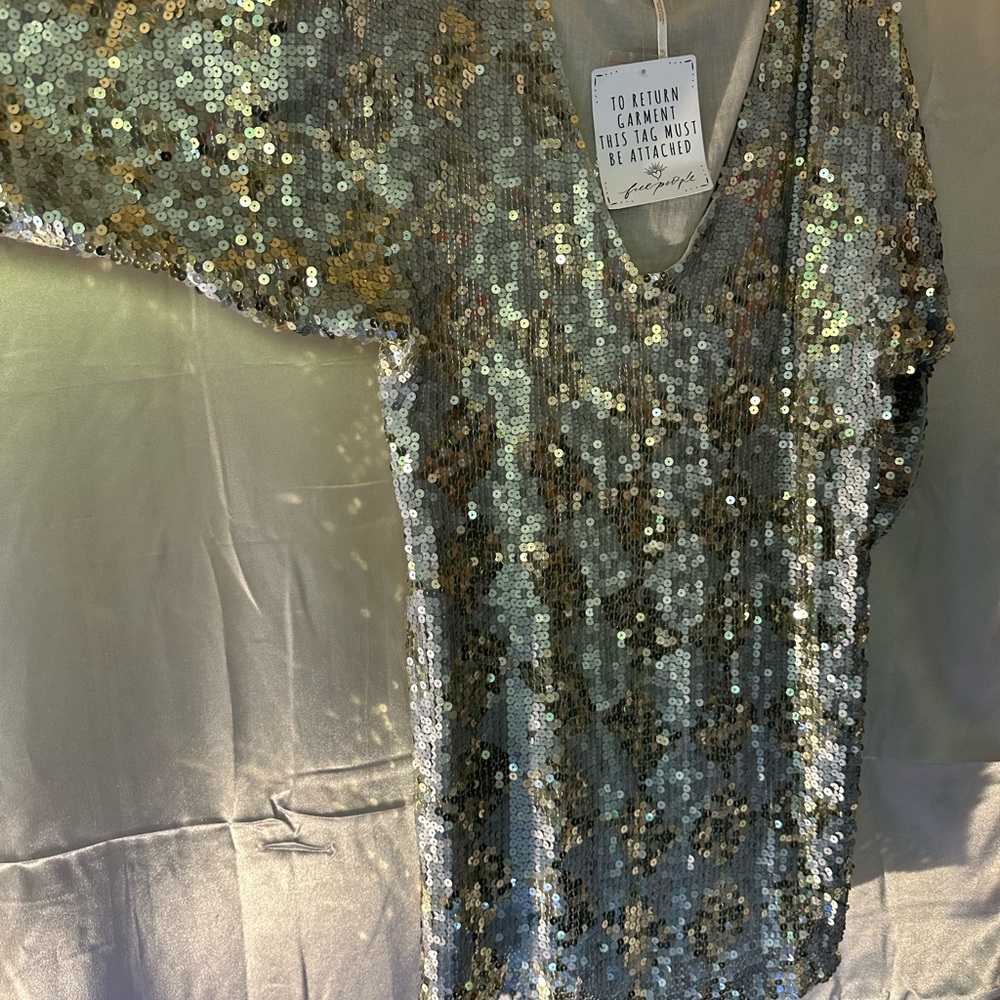 Sequin V-Neck mini dress